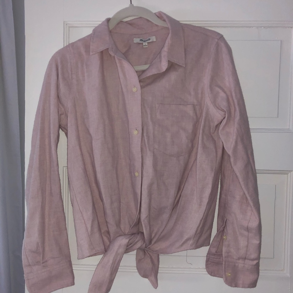 Madewell Tie-Front Button Down Shirt